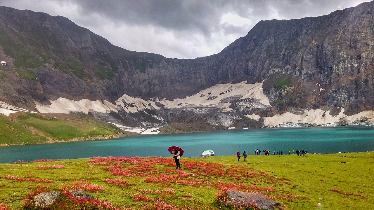 Alpine lake and surrounding peaks at Ratti Gali in Neelum Valley, Kashmir